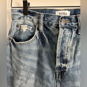 Pistola straight leg distressed denim jeans